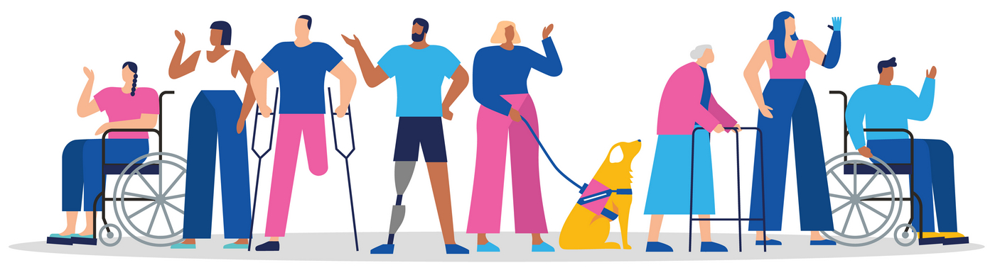 Illustration of people with various disabilities